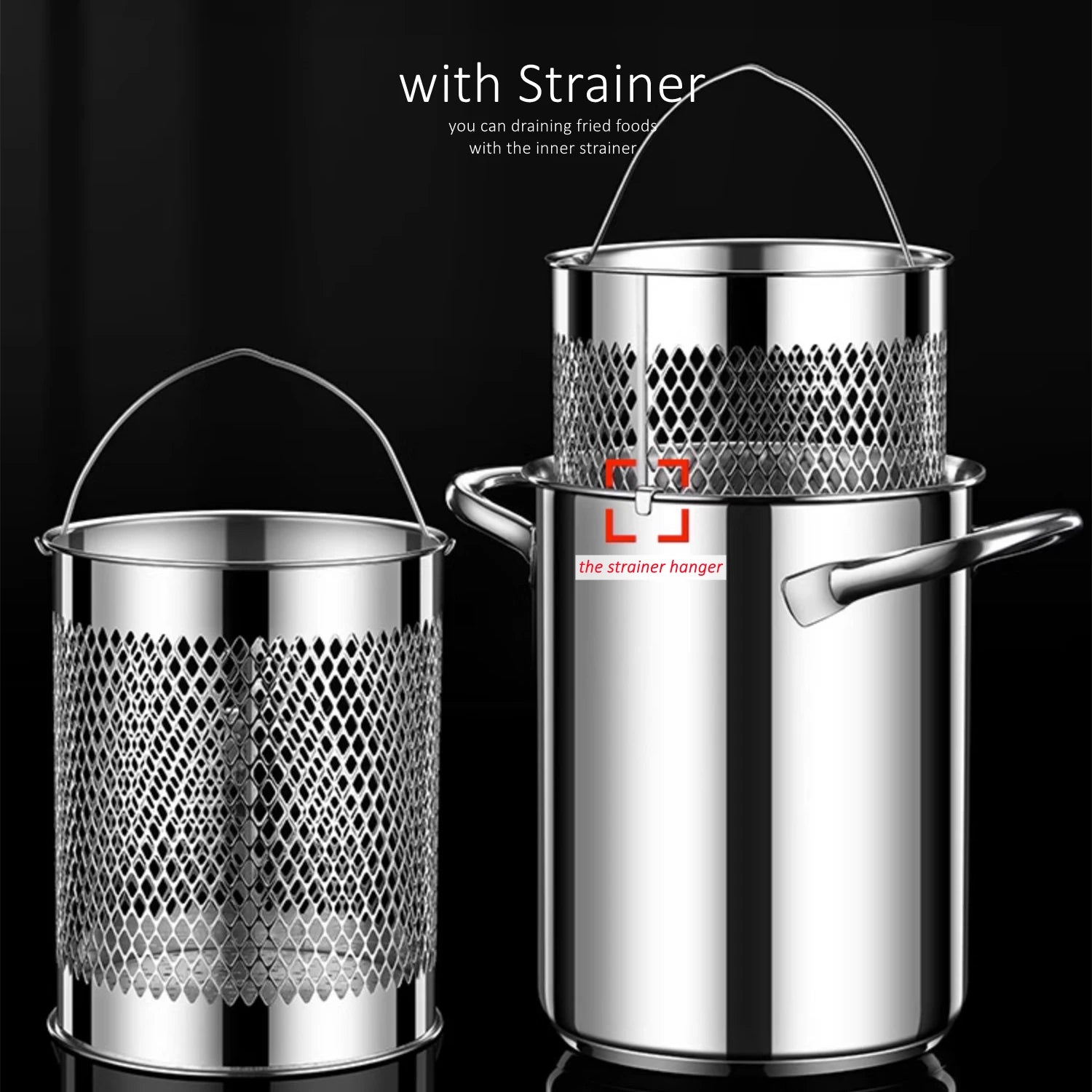 Sleek Stainless Fry Pot